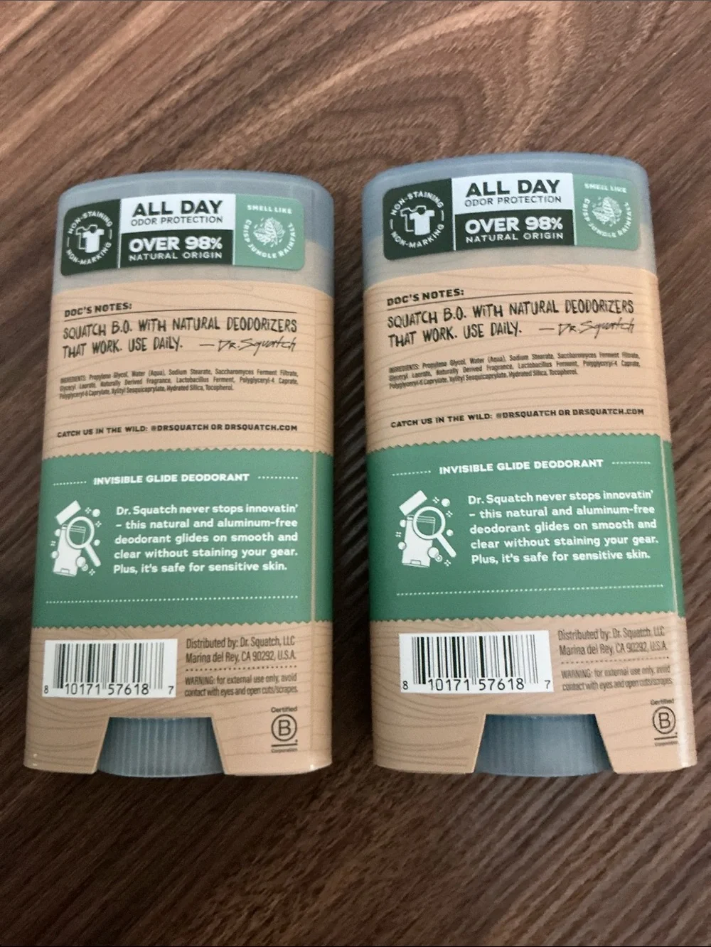Squatch Natural Men’s Deodorant & Lip Balm Set — Blue and Tan